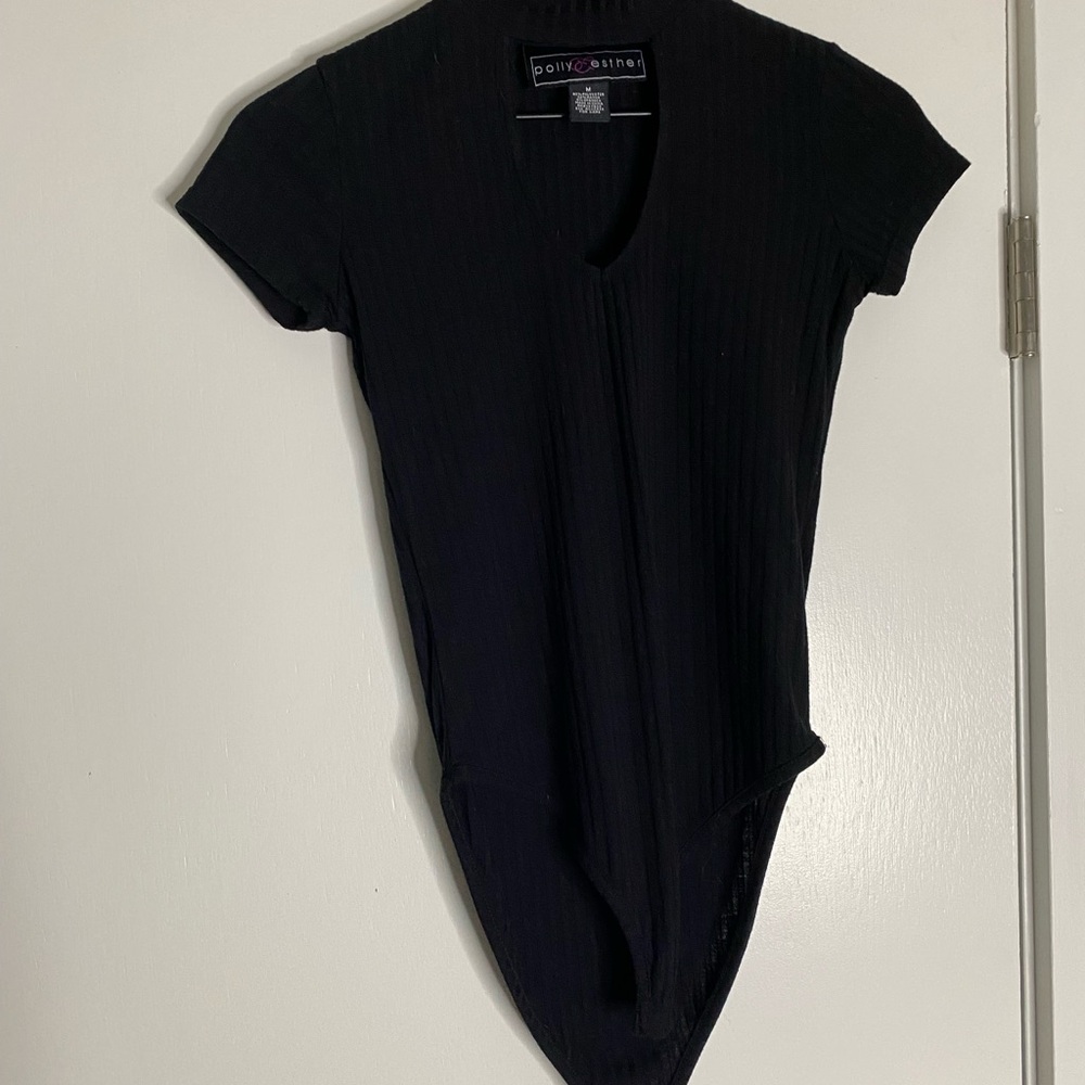 Polly & Esther Classic Black Short Sleeve Bodysuit